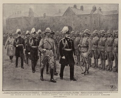 The Prince of Wales and Our Colonial Guests, the Review of the Canadians at Albany Barracks by Frank Dadd